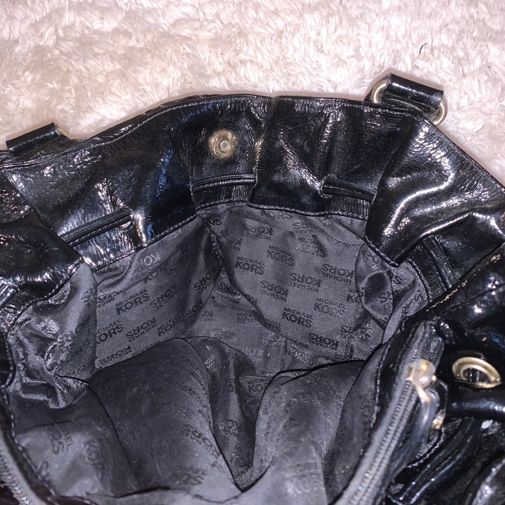 Black Patent Leather Michael Kors Handbag - Picture 6 of 8
